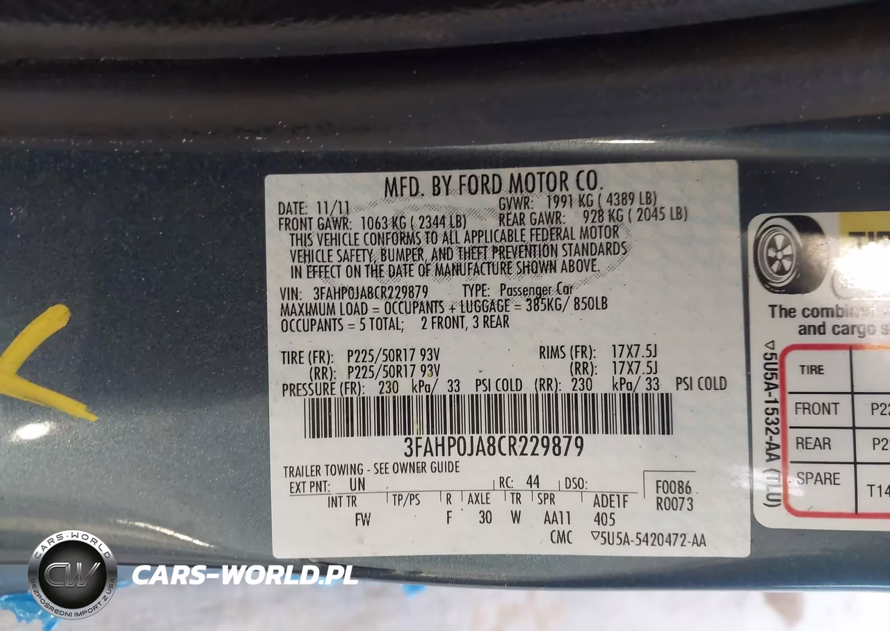 2012 Ford Fusion Sel VIN:3FAHP0JA8CR229879 - 9