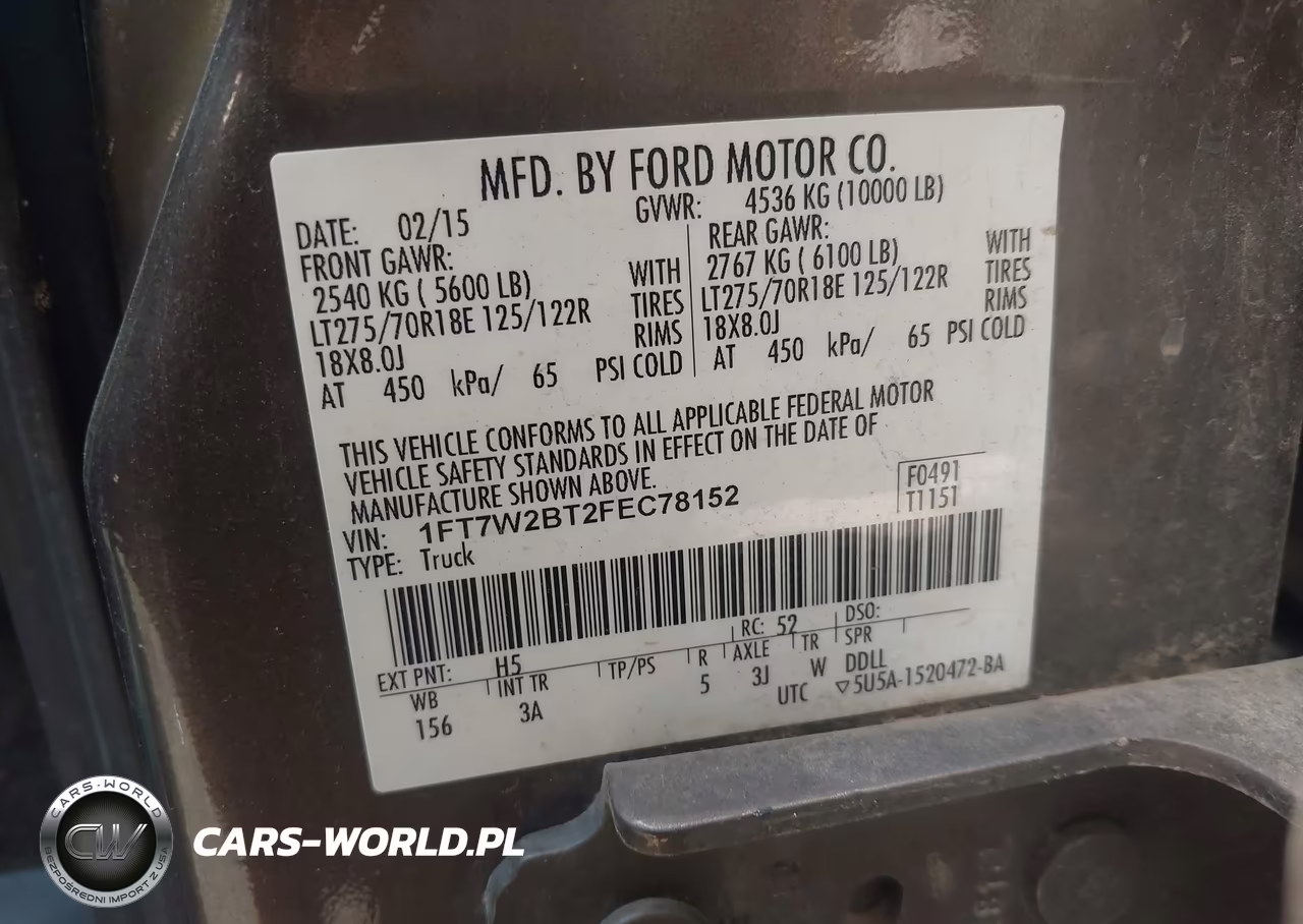 2015 Ford F-250 Xlt VIN:1FT7W2BT2FEC78152 - 9