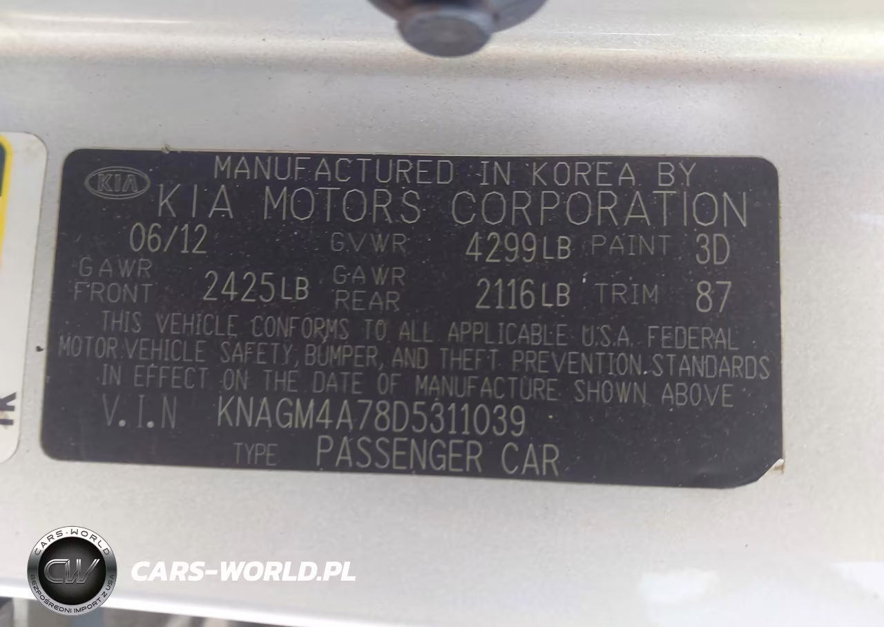 2013 Kia Optima Lx VIN:KNAGM4A78D5311039 - 9