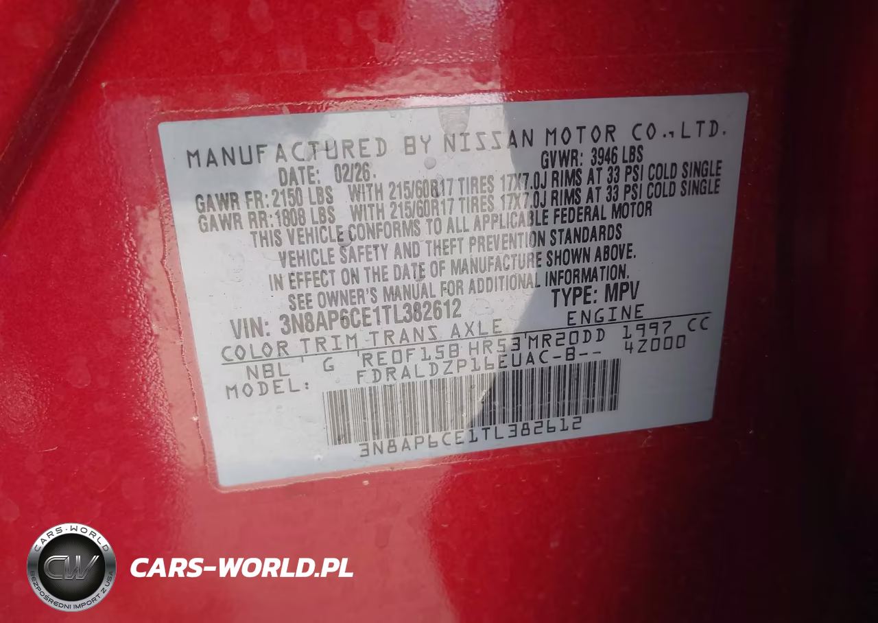 2026 Nissan Kicks Sv VIN:3N8AP6CE1TL382612 - 9