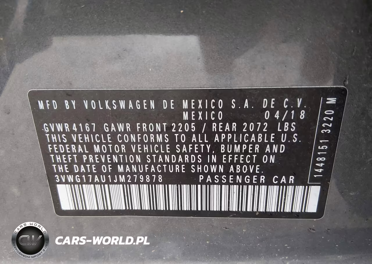 2018 Volkswagen Golf Tsi S-Tsi Se VIN:3VWG17AU1JM279878 - 9