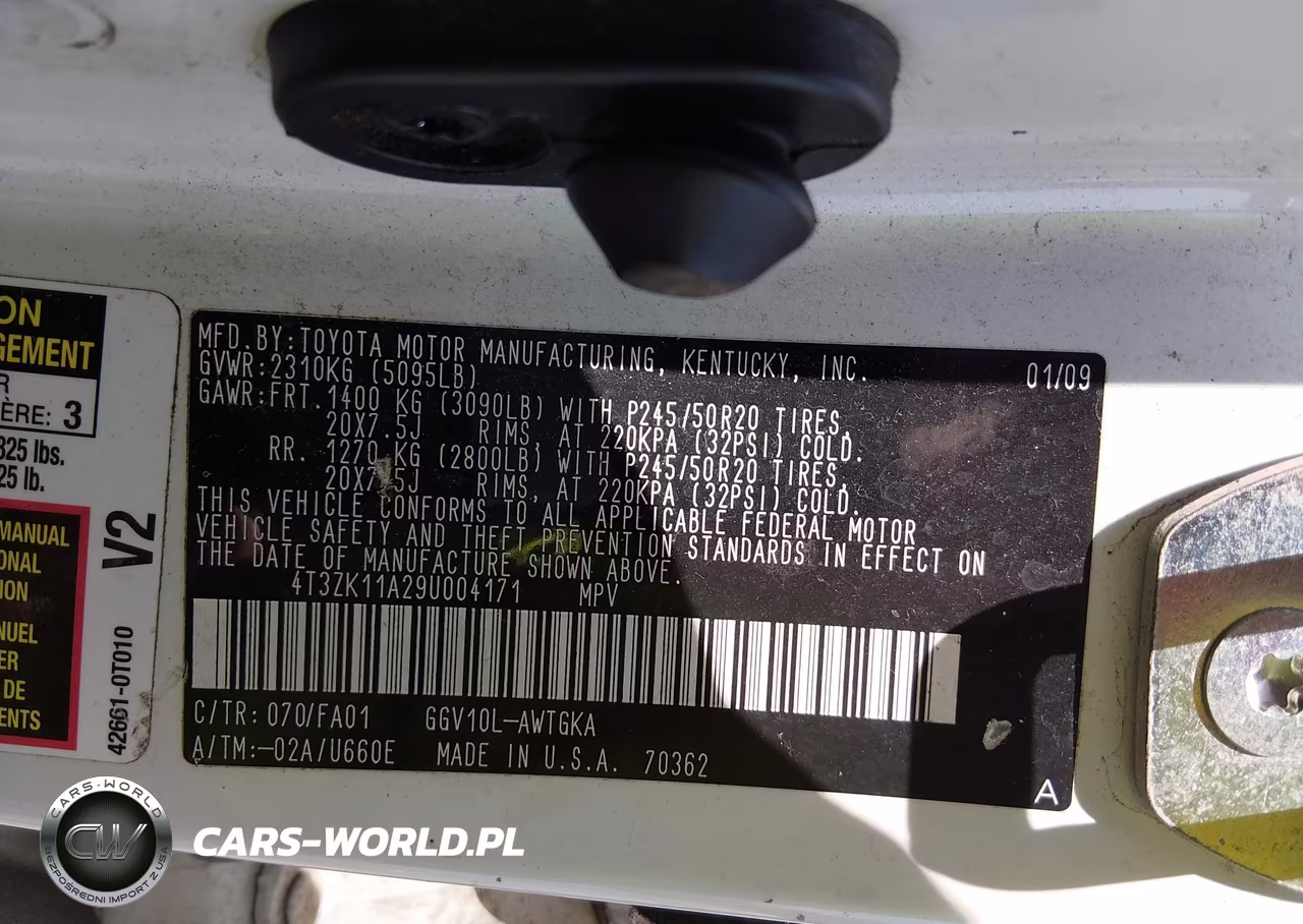 2009 Toyota Venza Base V6 VIN:4T3ZK11A29U004171 - 9