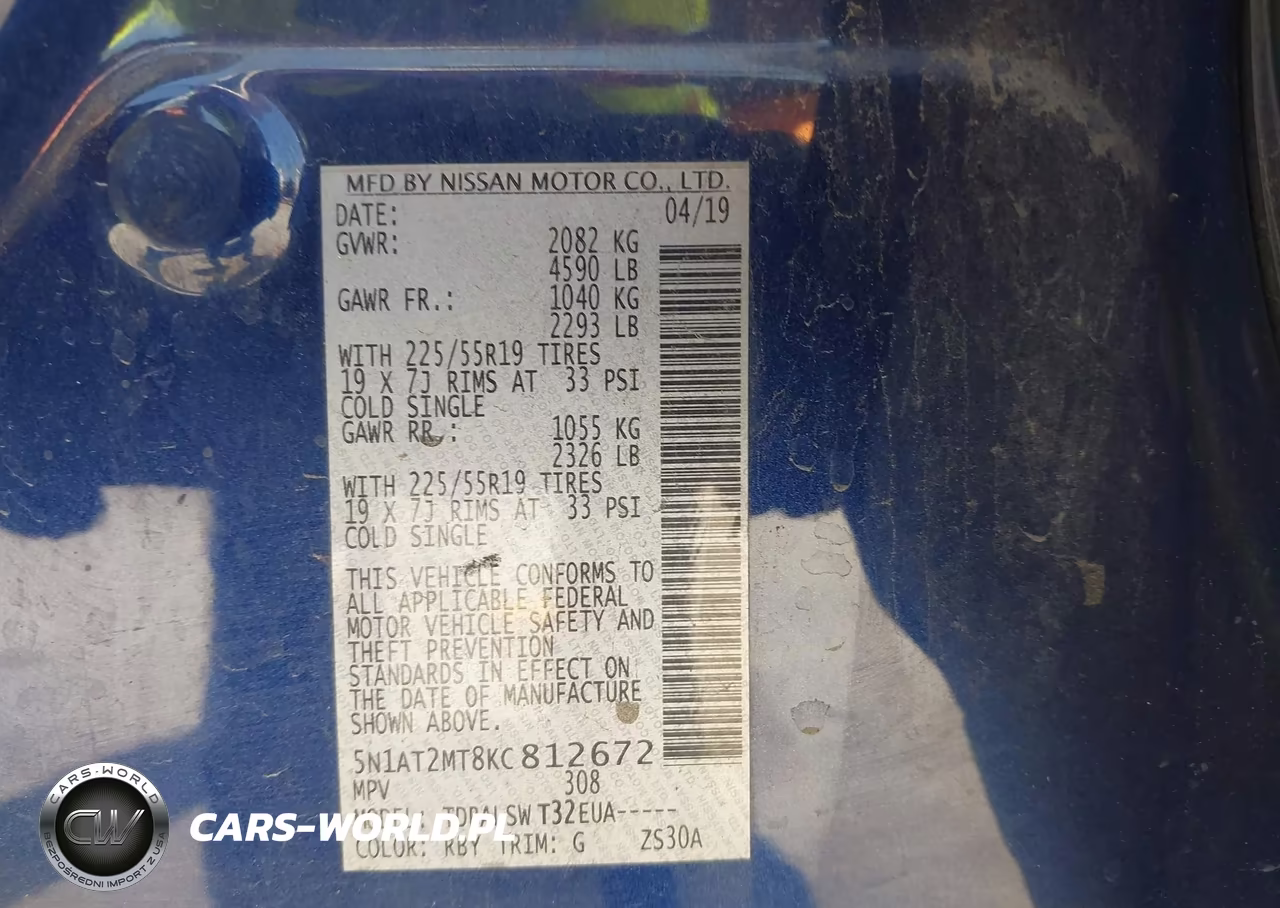 2019 Nissan Rogue Sl VIN:5N1AT2MT8KC812672 - 9