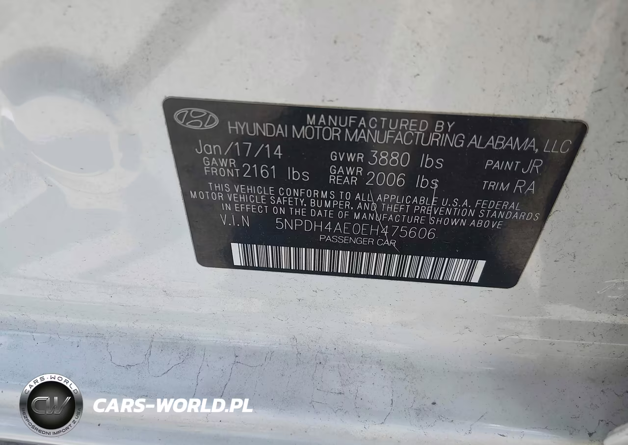 2014 Hyundai Elantra Se VIN:5NPDH4AE0EH475606 - 9