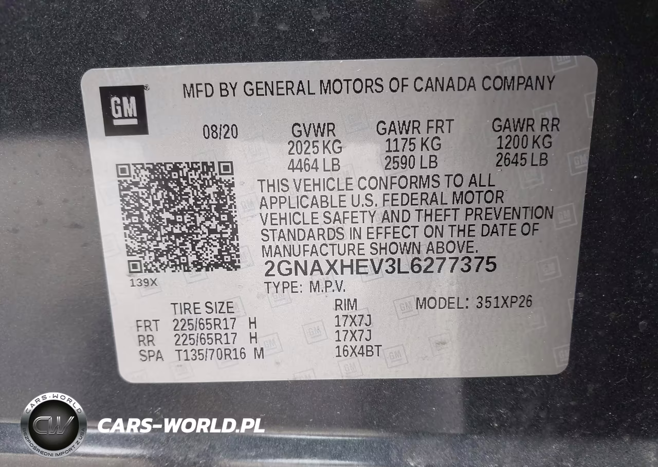 2020 Chevrolet Equinox Fwd Ls VIN:2GNAXHEV3L6277375 - 9