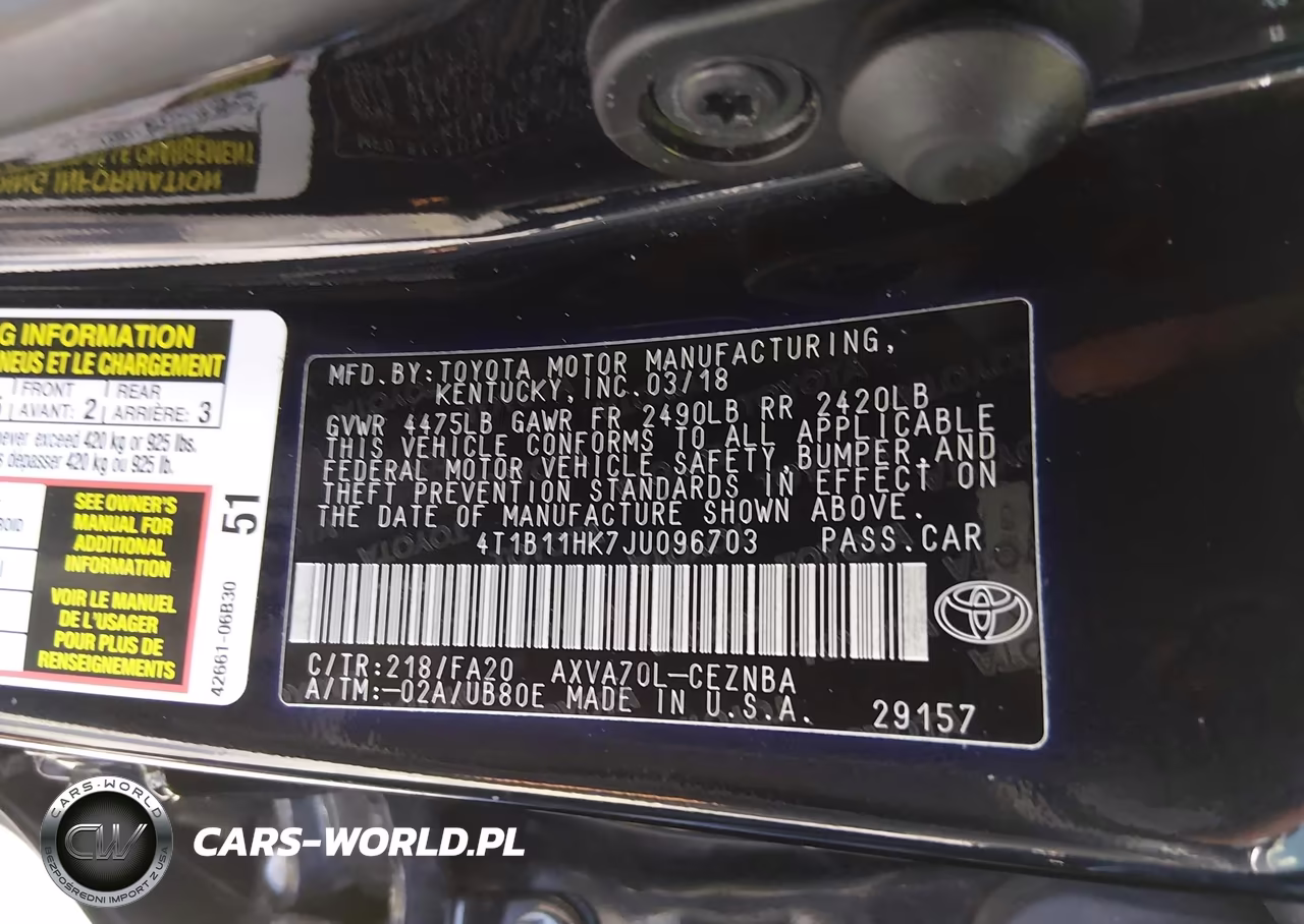 2018 Toyota Camry Le VIN:4T1B11HK7JU096703 - 9