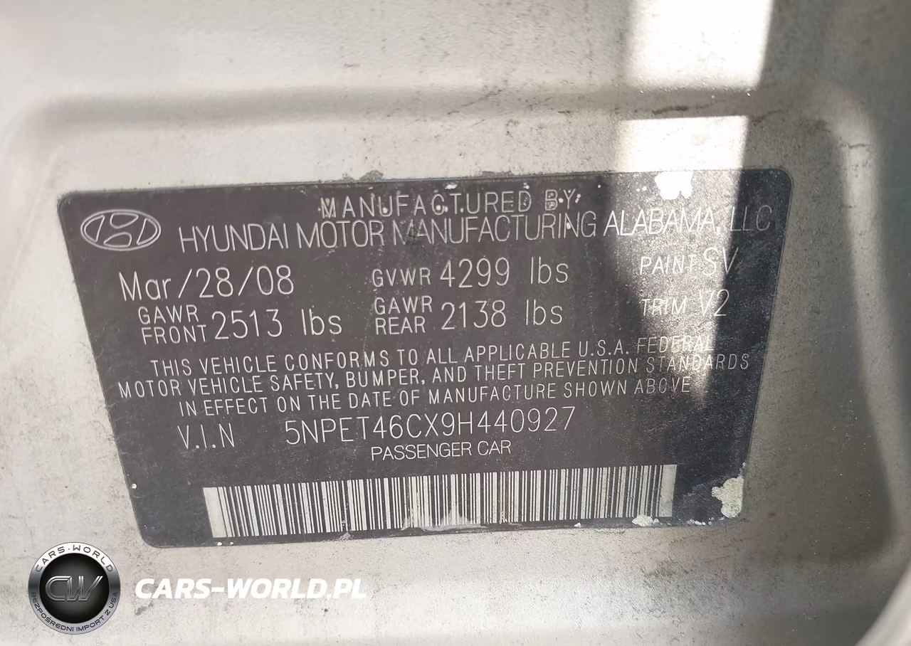 2009 Hyundai Sonata Gls VIN:5NPET46CX9H440927 - 9