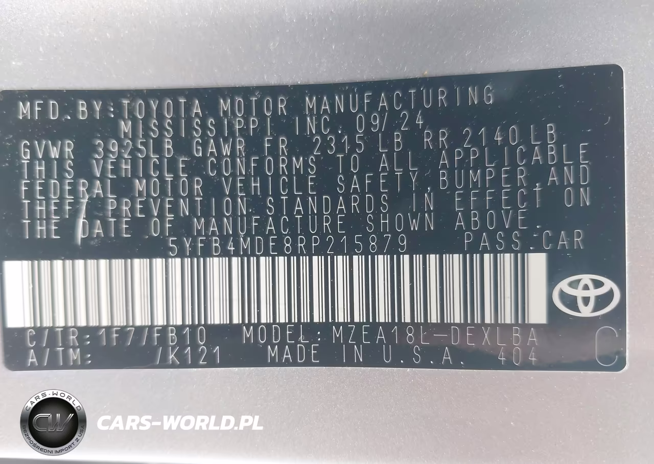 2024 Toyota Corolla Le VIN:5YFB4MDE8RP215879 - 9