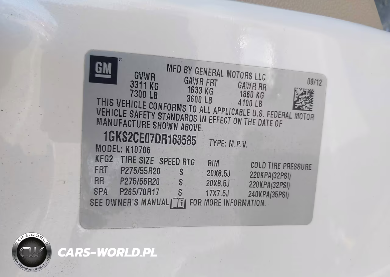 2013 GMC Yukon Slt VIN:1GKS2CE07DR163585 - 9