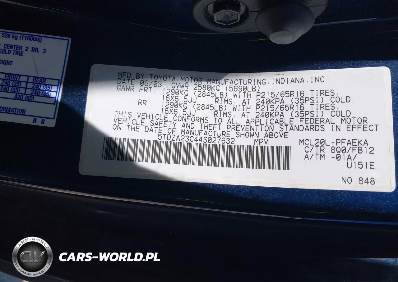 2004 Toyota Sienna Le VIN:5TDZA23C44S027632 - 9