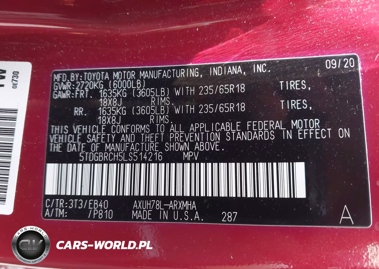 2020 Toyota Highlander Hybrid Xle VIN:5TDGBRCH5LS514216 - 9