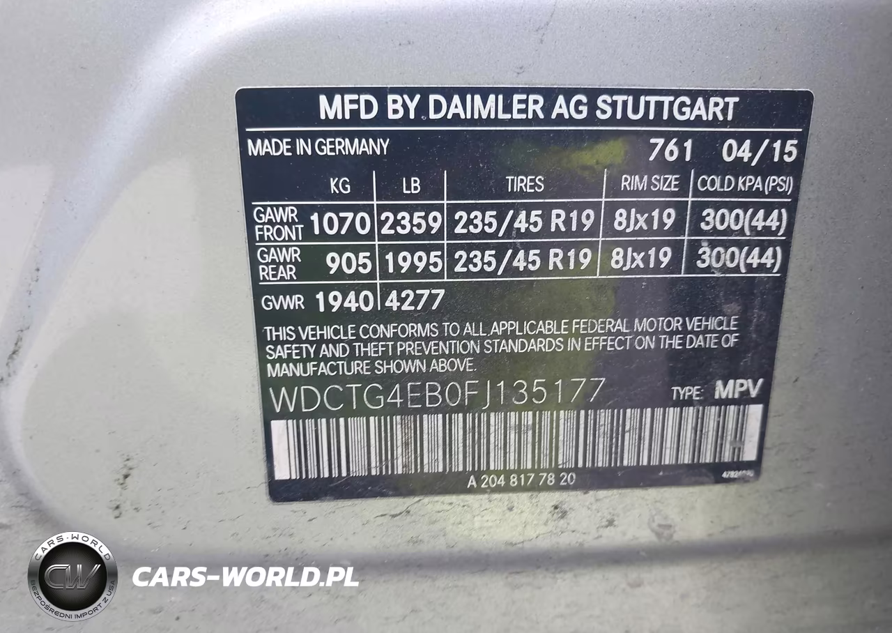 2015 Mercedes-Benz Gla 250 VIN:WDCTG4EB0FJ135177 - 9