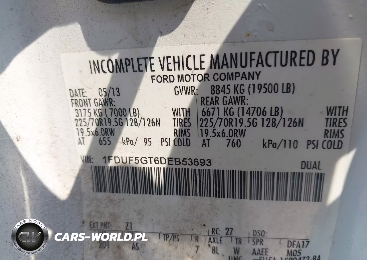 2013 Ford F-550 Chassis Xl VIN:1FDUF5GT6DEB53693 - 8