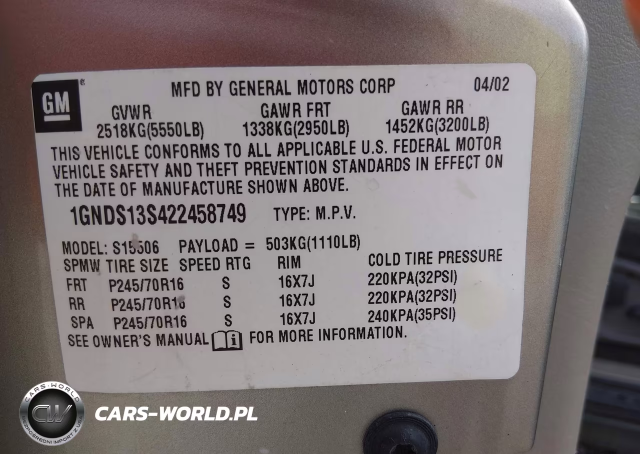 2002 Chevrolet Trailblazer Ls VIN:1GNDS13S422458749 - 9