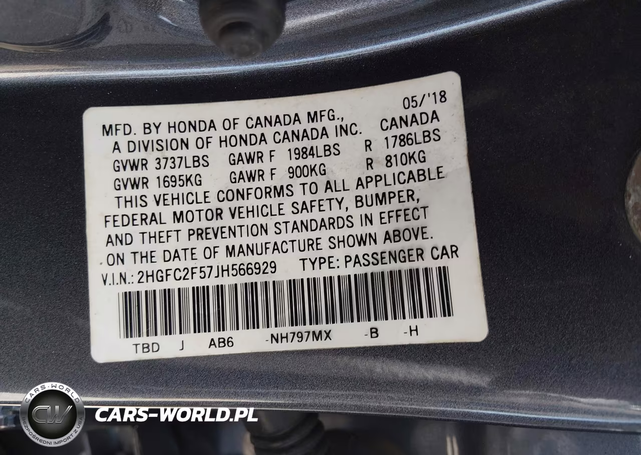 2018 Honda Civic Lx VIN:2HGFC2F57JH566929 - 9
