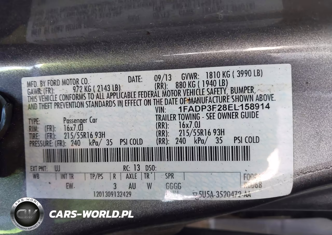 2014 Ford Focus Se VIN:1FADP3F28EL158914 - 9