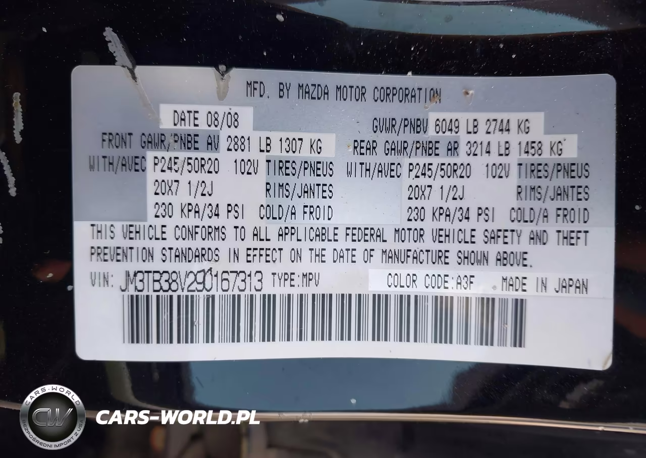 2009 Mazda Cx-9 Grand Touring VIN:JM3TB38V290167313 - 9