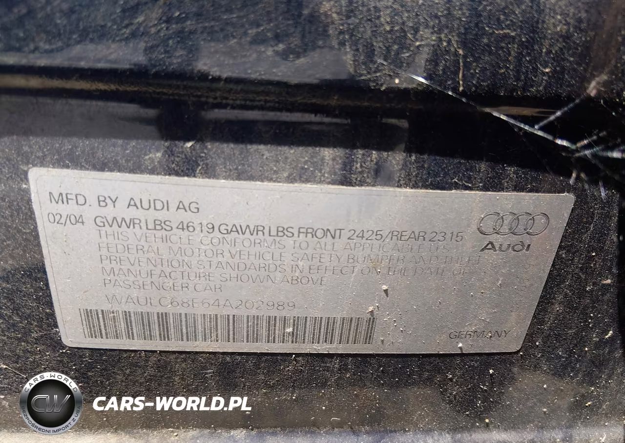 2004 Audi A4 1.8T VIN:WAULC68E64A202989 - 9