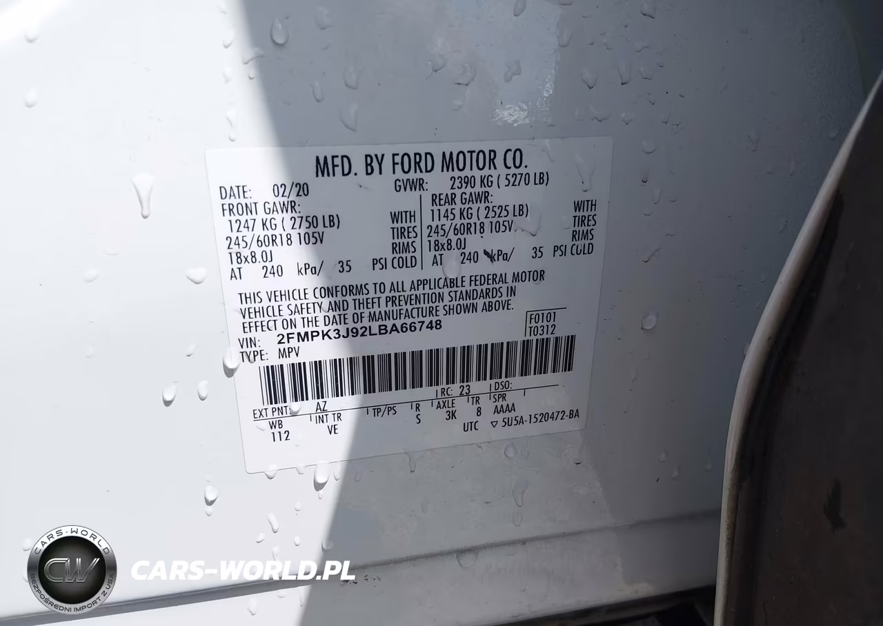 2020 Ford Edge Sel VIN:2FMPK3J92LBA66748 - 9