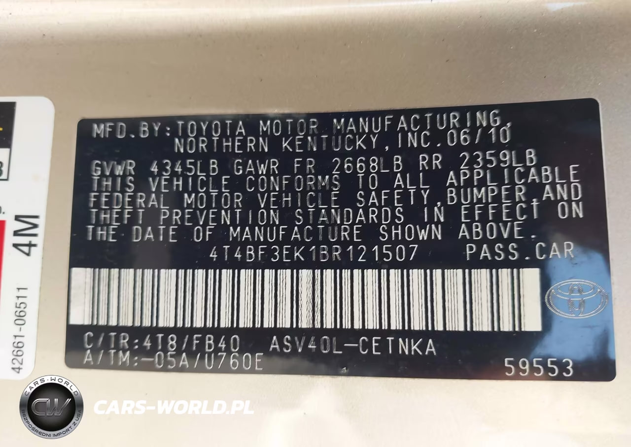 2011 Toyota Camry Le VIN:4T4BF3EK1BR121507 - 9