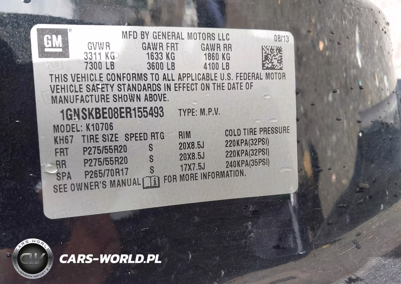 2014 Chevrolet Tahoe Lt VIN:1GNSKBE08ER155493 - 9