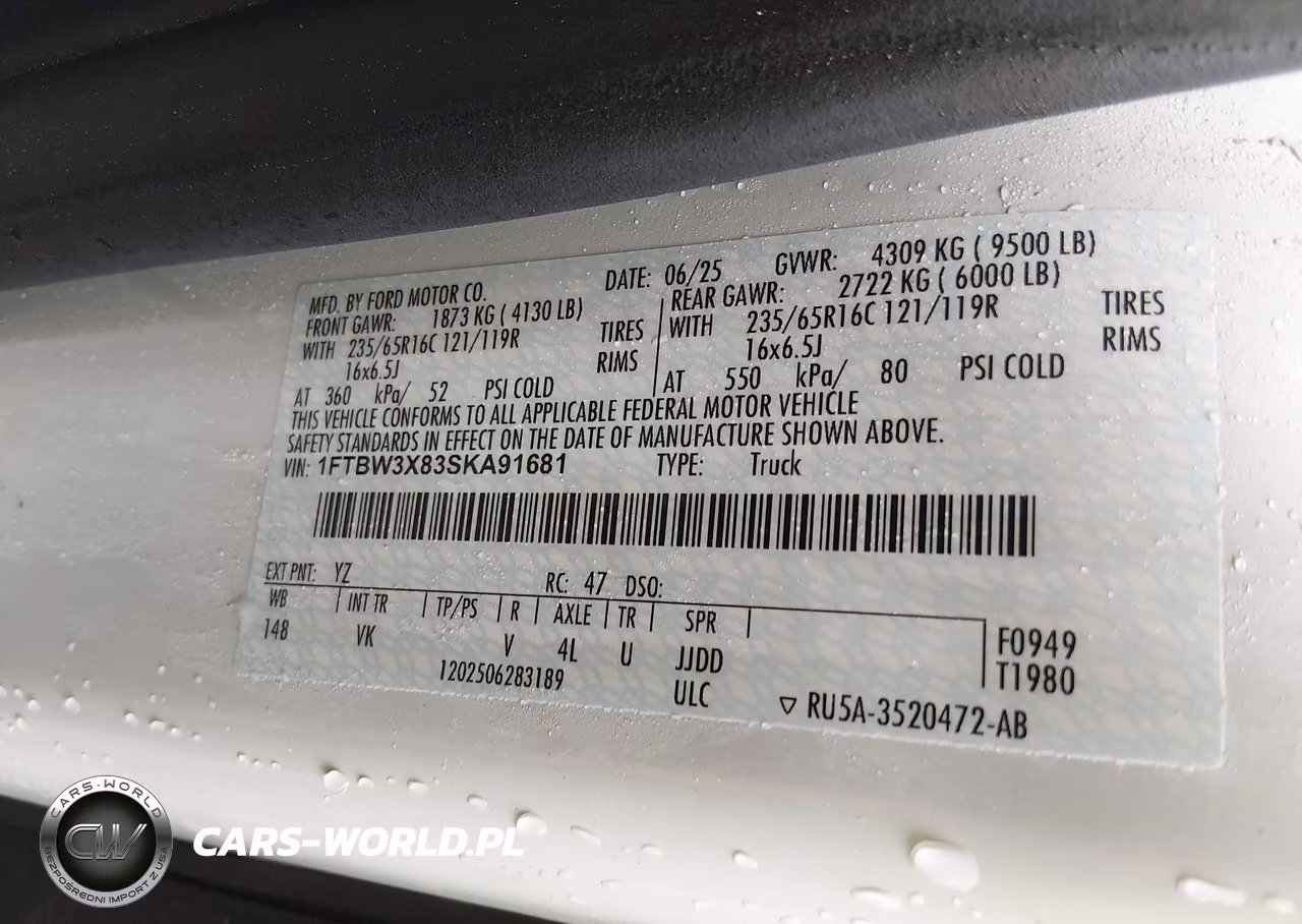 2025 Ford Transit-350 Cargo Van VIN:1FTBW3X83SKA91681 - 9