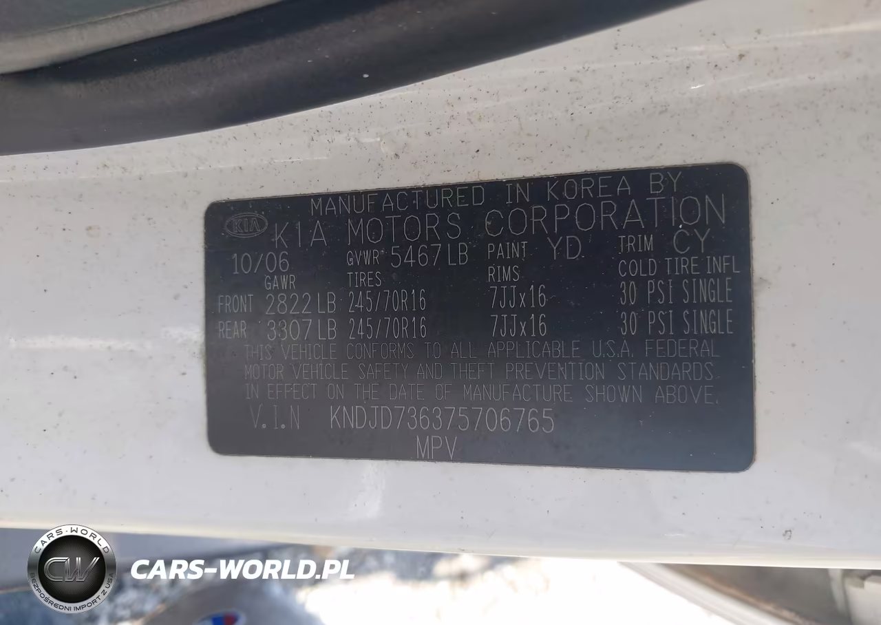 2007 Kia Sorento Ex VIN:KNDJD736375706765 - 9