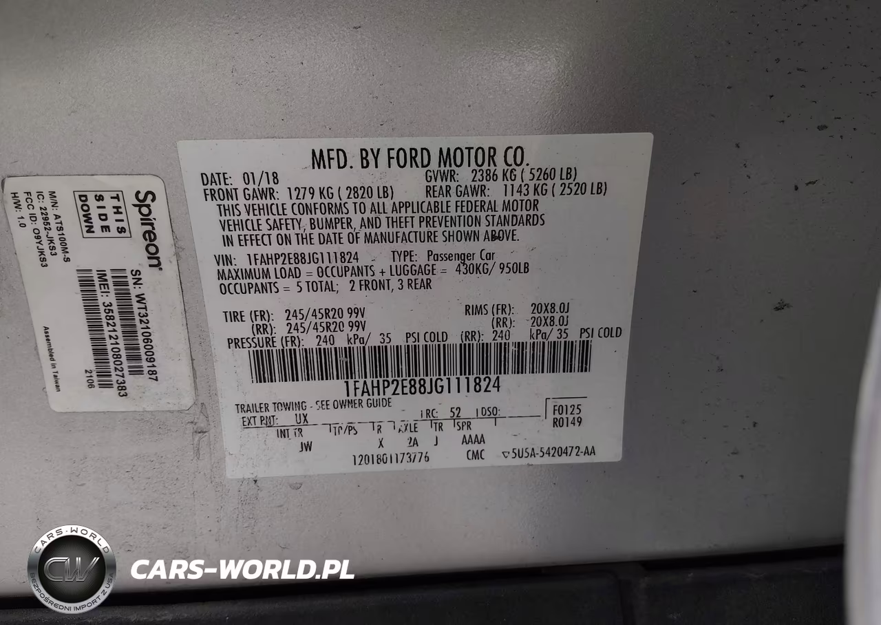 2018 Ford Taurus Sel VIN:1FAHP2E88JG111824 - 9