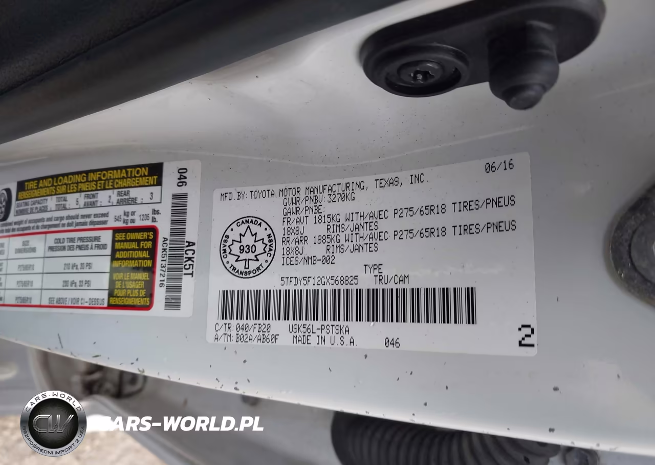 2016 Toyota Tundra Sr5 5.7L V8 VIN:5TFDY5F12GX568825 - 9