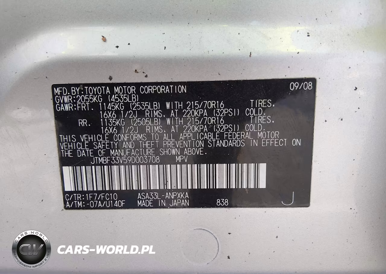 2009 Toyota Rav4 VIN:JTMBF33V59D003708 - 9