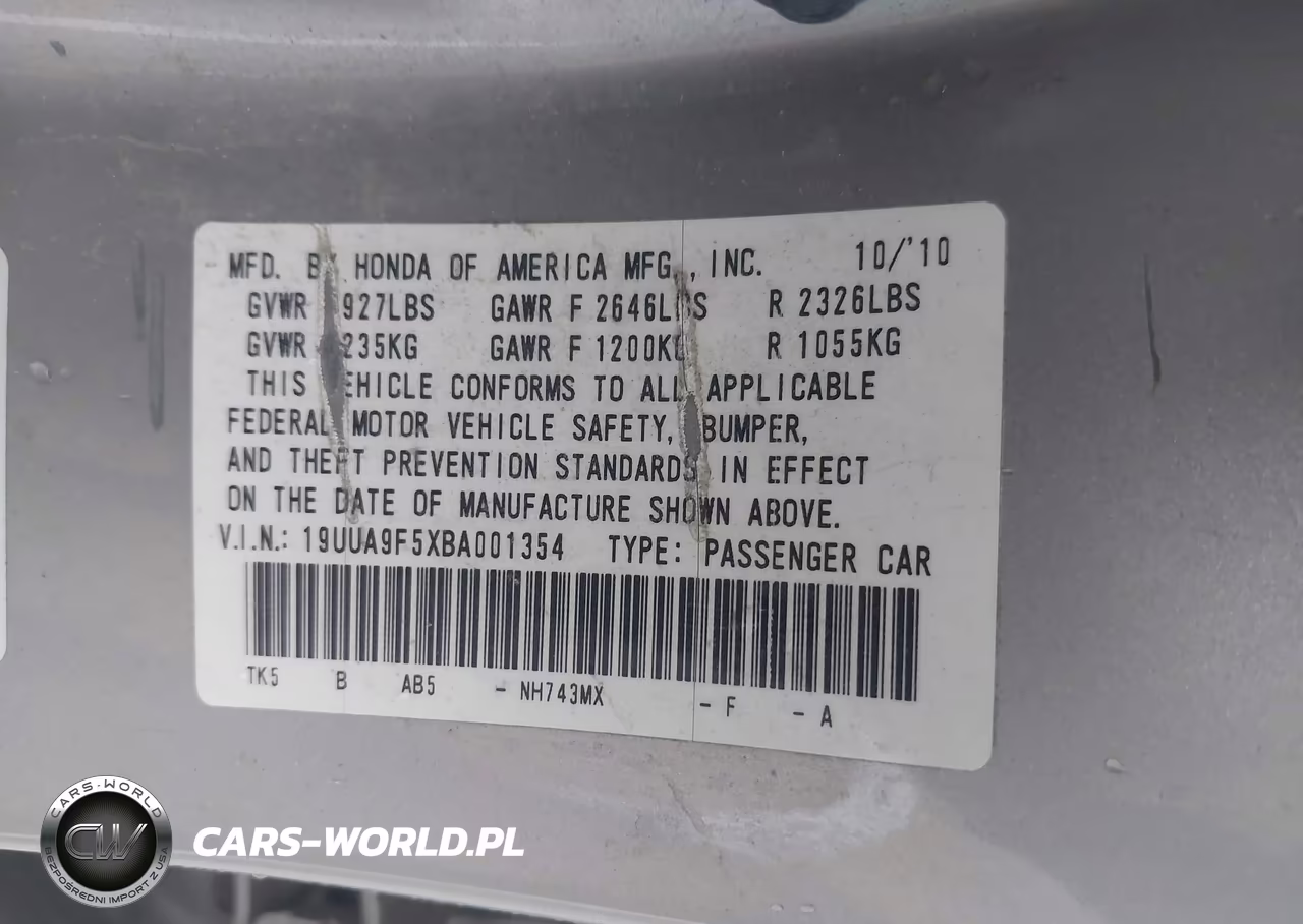 2011 Acura Tl 3.7 VIN:19UUA9F5XBA001354 - 9