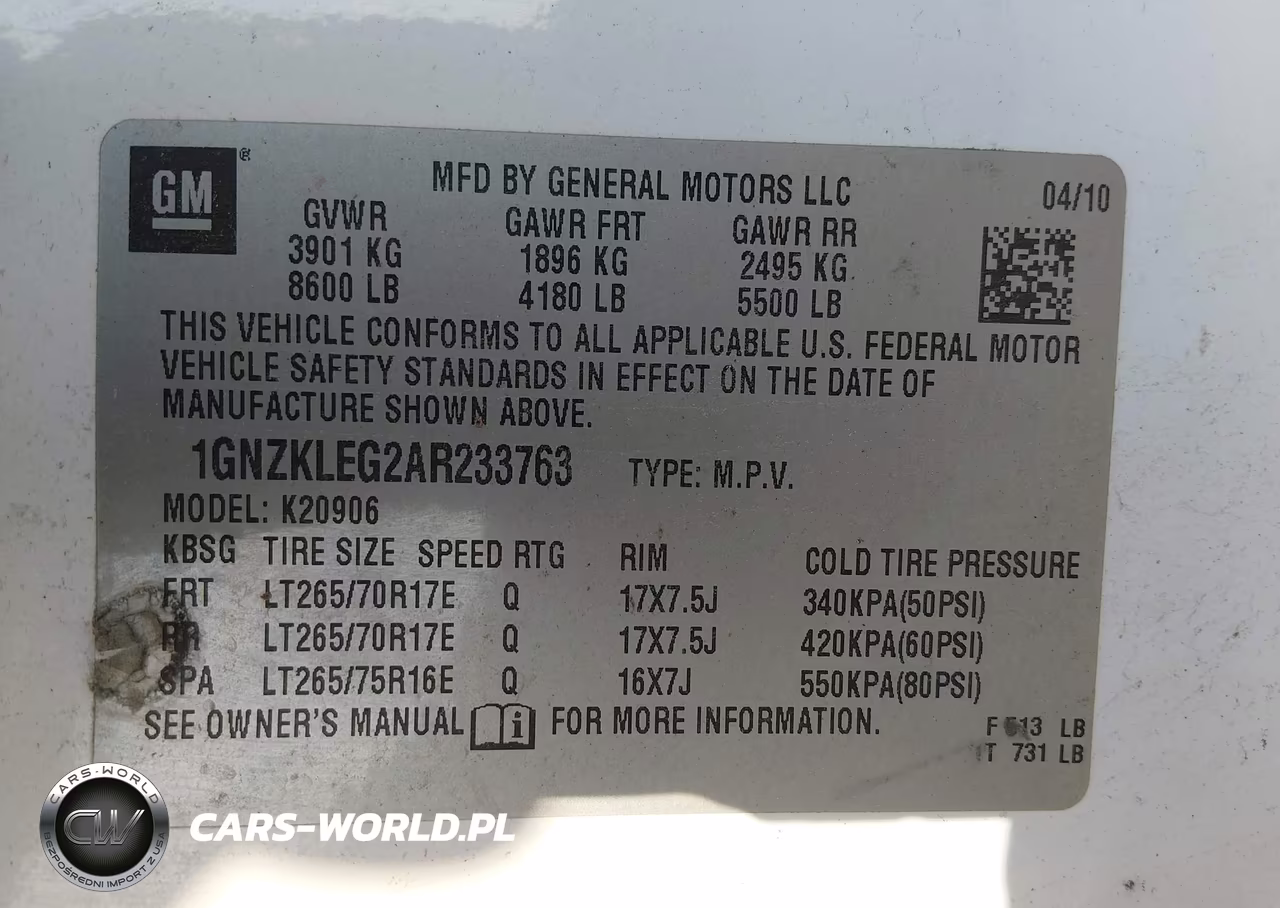 2010 Chevrolet Suburban 2500 Ls VIN:1GNZKLEG2AR233763 - 9