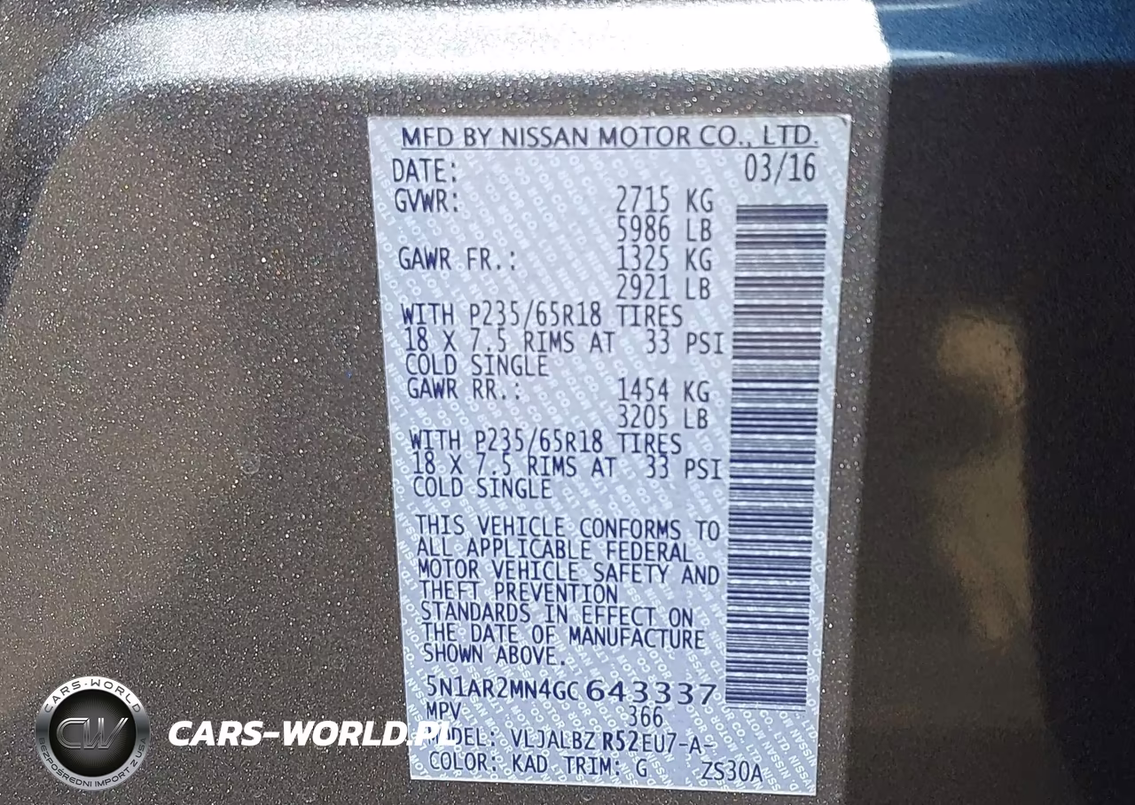 2016 Nissan Pathfinder S VIN:5N1AR2MN4GC643337 - 9