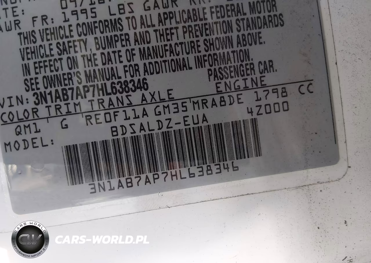 2017 Nissan Sentra Sv VIN:3N1AB7AP7HL638346 - 9