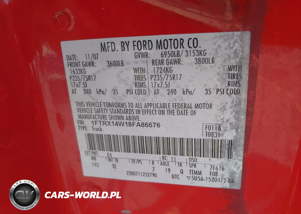 2008 Ford F-150 60Th Anniversary-Stx-Xl-Xlt VIN:1FTRX14W18FA86676 - 9