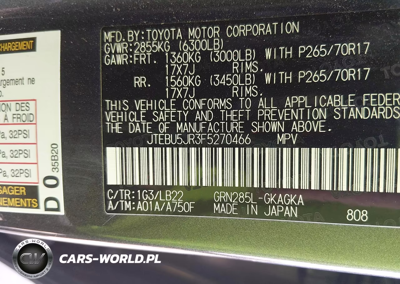 2015 Toyota 4Runner Sr5 Premium VIN:JTEBU5JR3F5270466 - 9