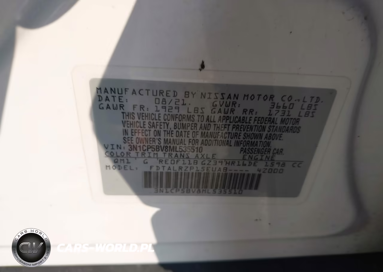 2021 Nissan Kicks S Xtronic Cvt VIN:3N1CP5BV8ML535510 - 9
