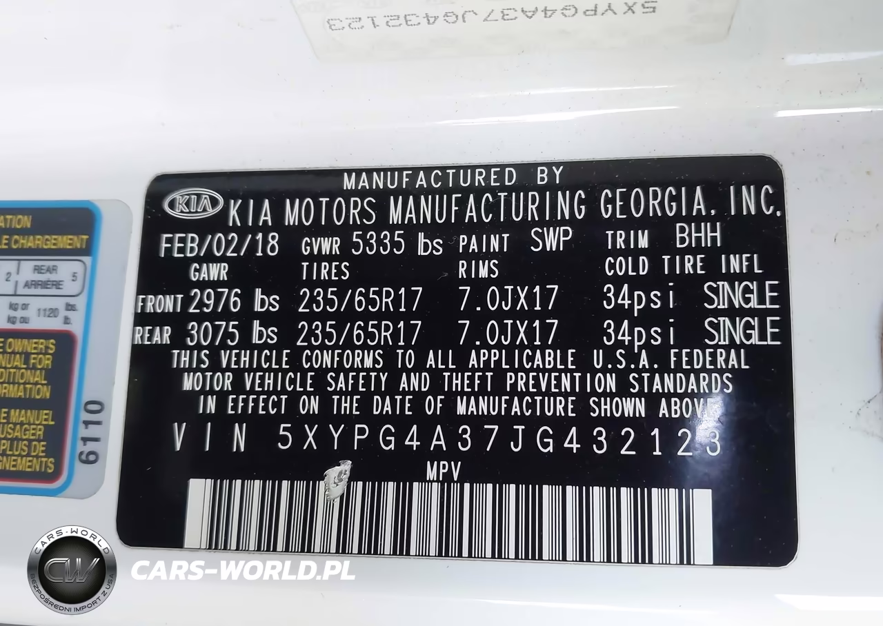2018 Kia Sorento 2.4L Lx VIN:5XYPG4A37JG432123 - 9