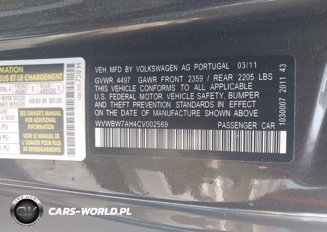 2012 Volkswagen Eos Komfort VIN:WVWBW7AH4CV002569 - 9