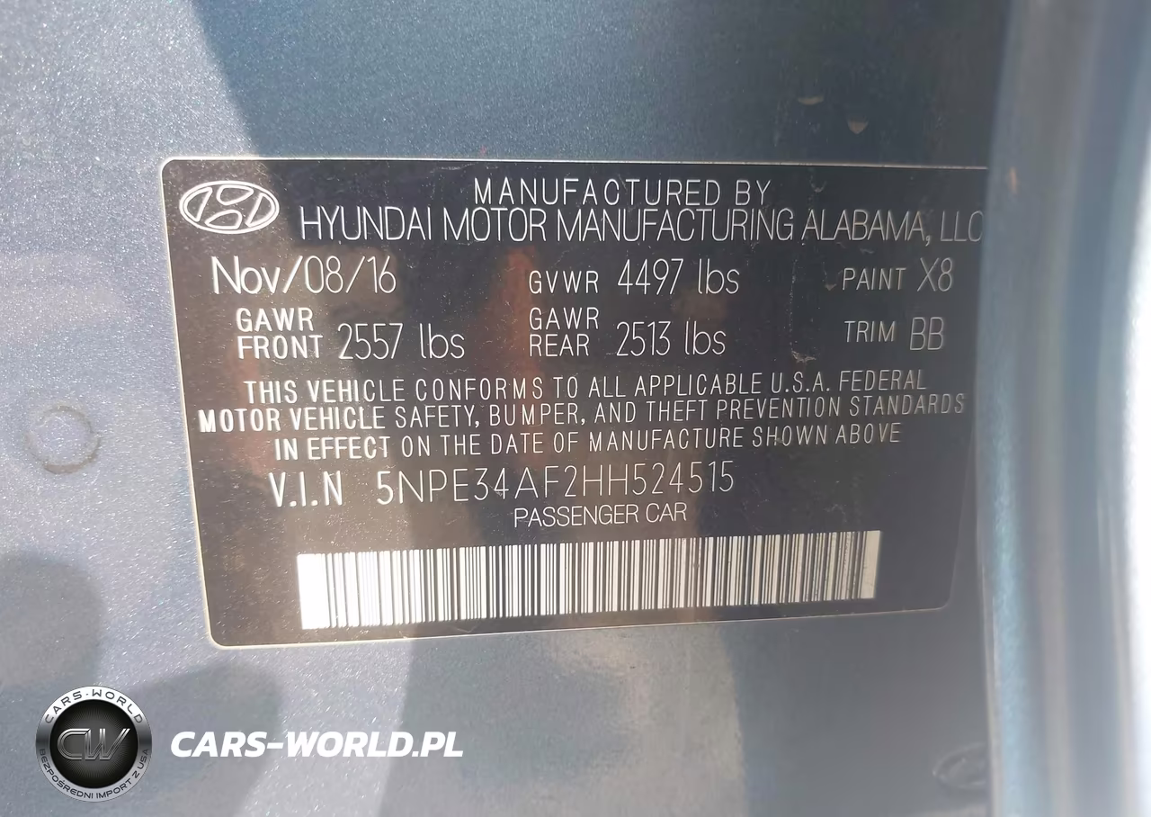 2017 Hyundai Sonata Sport VIN:5NPE34AF2HH524515 - 9