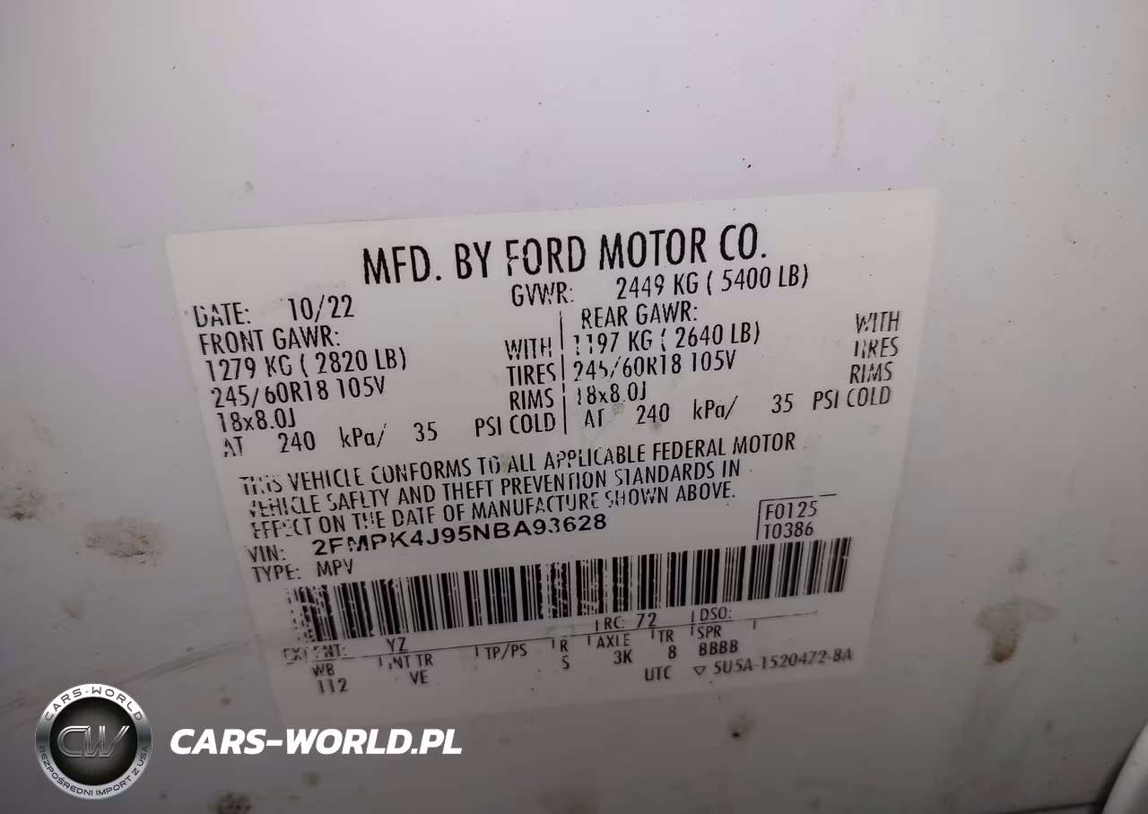 2022 Ford Edge Sel VIN:2FMPK4J95NBA93628 - 9