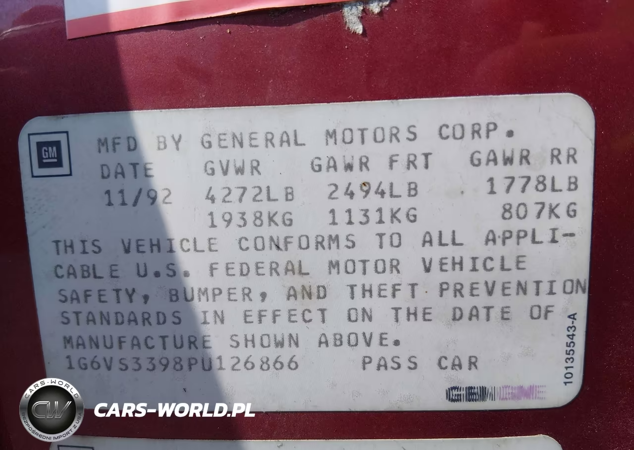 1993 Cadillac Allante VIN:1G6VS3398PU126866 - 9