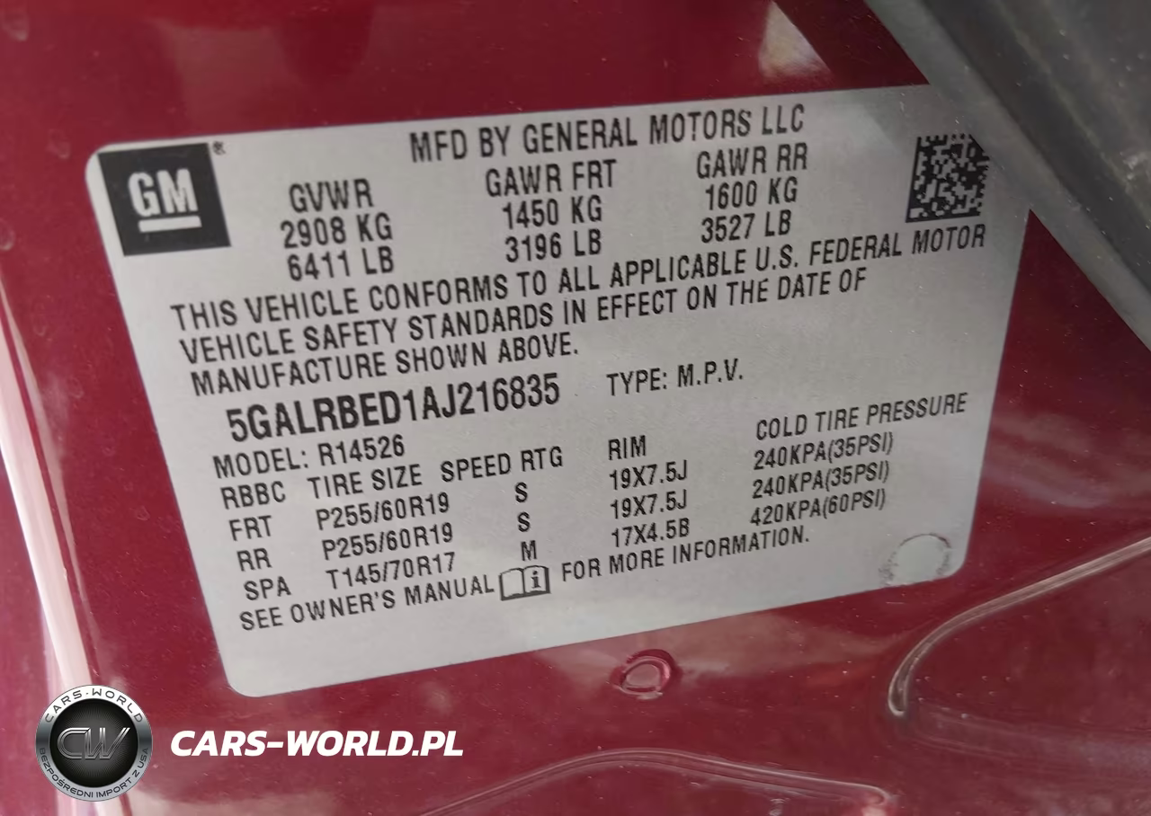 2010 Buick Enclave 1Xl VIN:5GALRBED1AJ216835 - 9