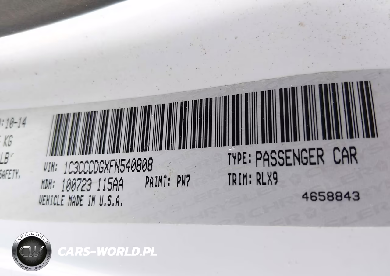 2015 Chrysler 200 S VIN:1C3CCCDGXFN540808 - 9