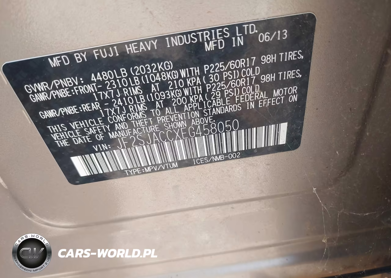 2014 Subaru Forester 2.5I Premium VIN:JF2SJACCXEG458050 - 9