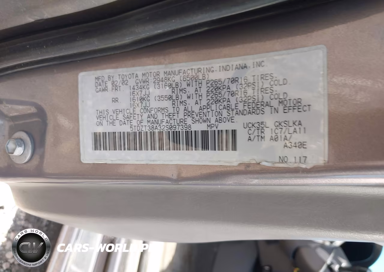 2002 Toyota Sequoia Limited V8 VIN:5TDZT38A32S097398 - 9