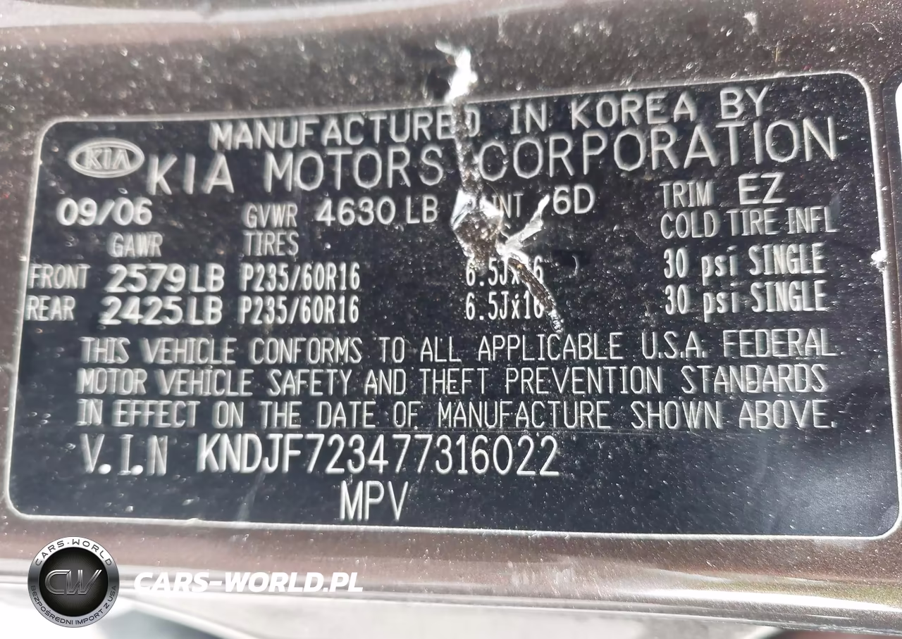 2007 Kia Sportage Ex V6 VIN:KNDJF723477316022 - 9