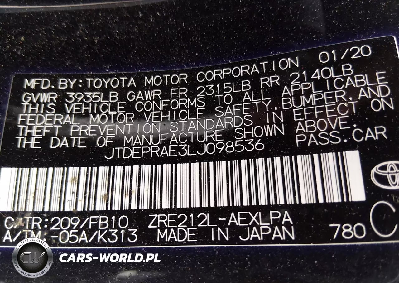 2020 Toyota Corolla Le VIN:JTDEPRAE3LJ098536 - 9