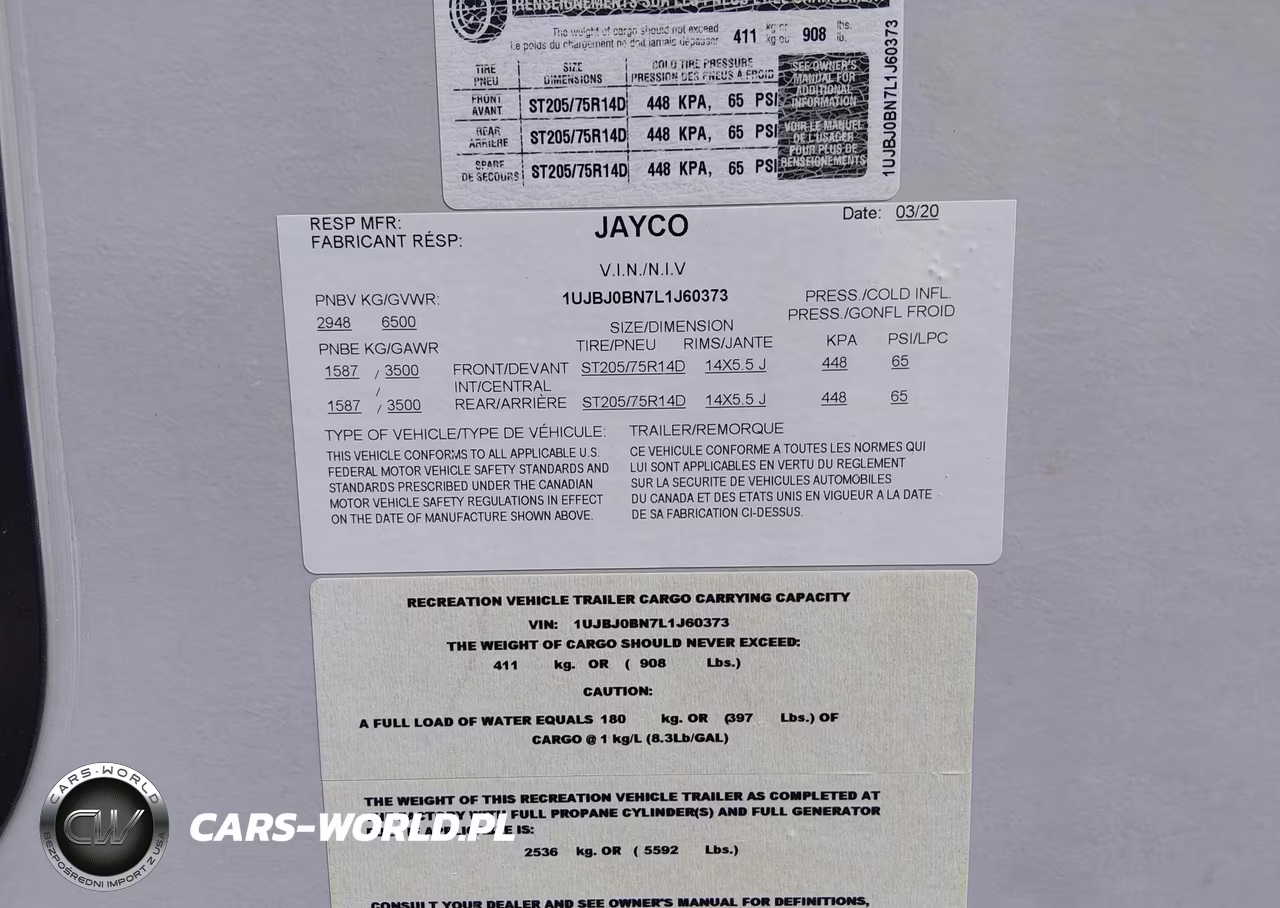 2020 Jayco Camper VIN:1UJBJ0BN7L1J60373 - 9
