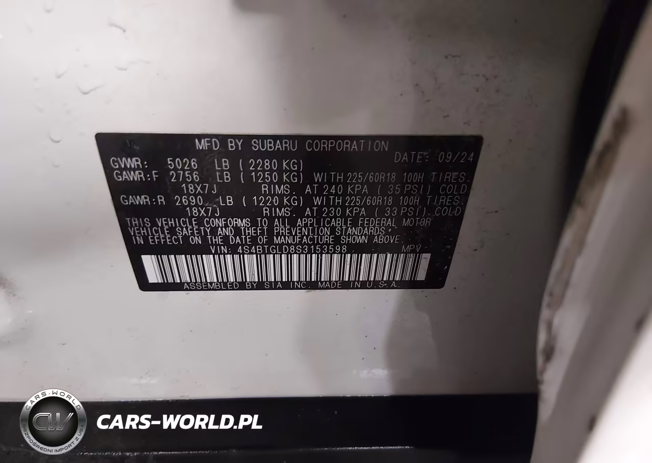 2025 Subaru Outback Onyx Edition Xt VIN:4S4BTGLD8S3153598 - 9